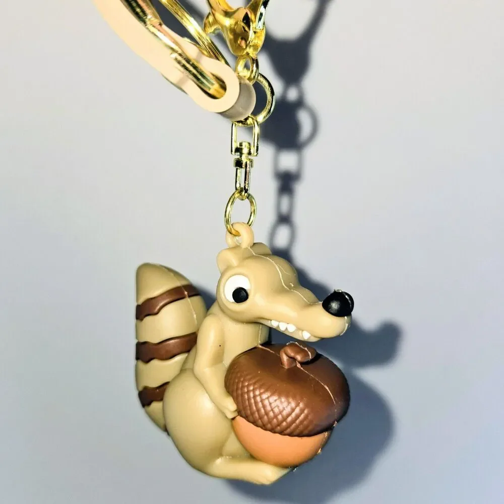 ICE AGE Scrat The Squirrel with Acorn Keychain & Wristlet Strap in Silicone NEW